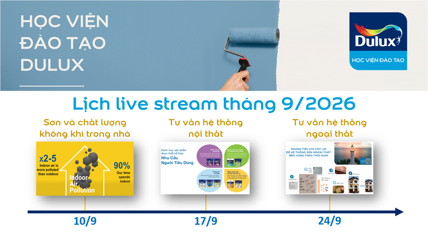 Chi tiết lịch Live stream tháng 9/2026